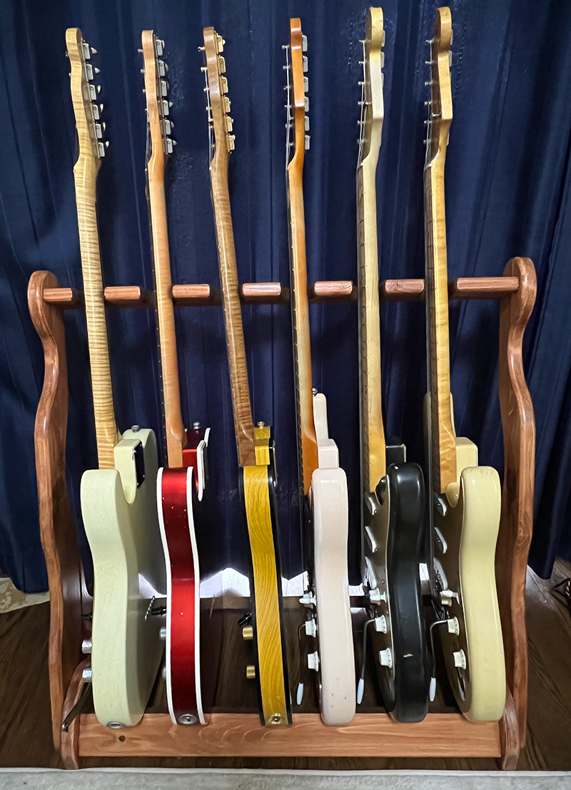 木製（無垢材）の6本掛けギタースタンド - ギタークラフター